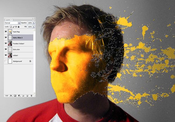 Как облить лицо краской в Фотошопе *